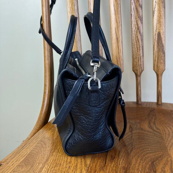 COACH Black Leather Bleecker Mini Riley Carryall Purse Crossbody Light Flaws OS - Picture 3 of 16